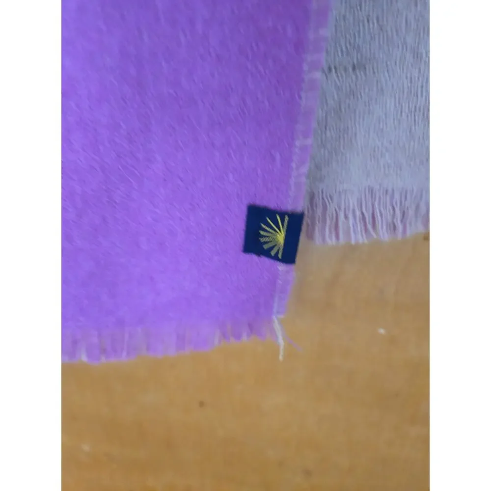 Patapampa Alpaca Scarf - Made In Peru - 100% Baby Alpaca Purple 71x12 Excellent